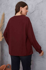 Melo Apparel Plus Size V-Neck Dropped Shoulder Blouse king-general-store-5710.myshopify.com