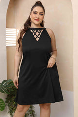 Plus Size Cutout Round Neck Sleeveless Dress king-general-store-5710.myshopify.com