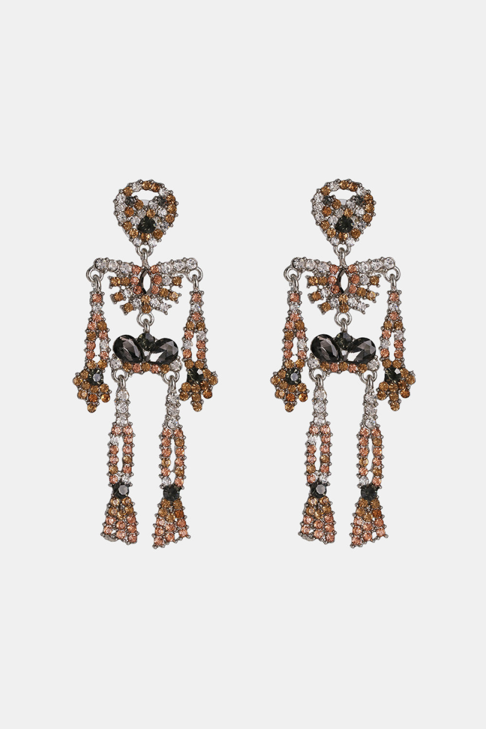 Skeleton Shape Glass Stone Dangle Earrings king-general-store-5710.myshopify.com