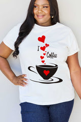 Simply Love Full Size I LOVE COFFEE Graphic Cotton Tee king-general-store-5710.myshopify.com