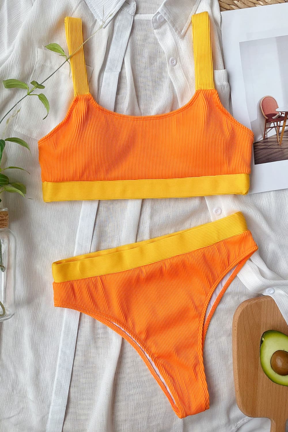 Color Block Scoop Neck Bikini Set king-general-store-5710.myshopify.com