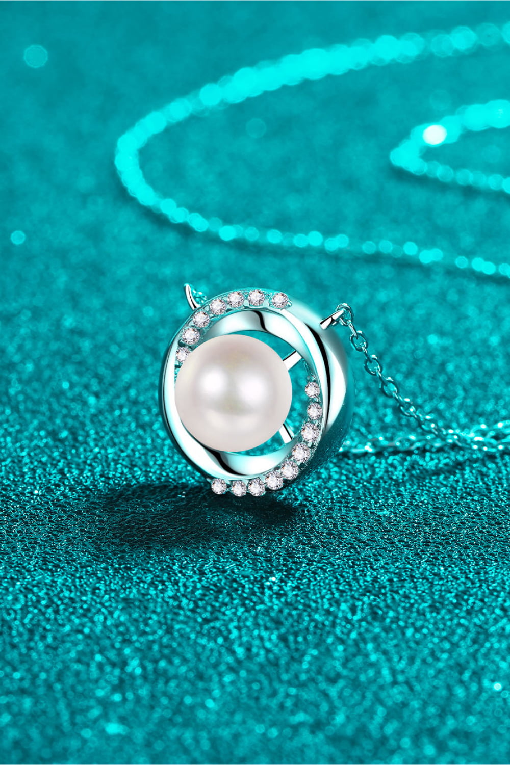 Moissanite Pearl Rhodium-Plated Necklace king-general-store-5710.myshopify.com