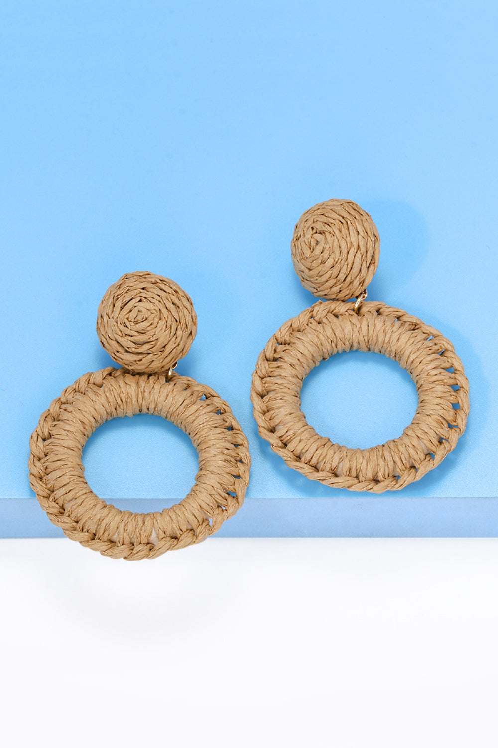 Round Shape Raffia Grass Dangle Earrings king-general-store-5710.myshopify.com