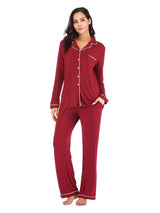 Collared Neck Long Sleeve Loungewear Set with Pockets king-general-store-5710.myshopify.com