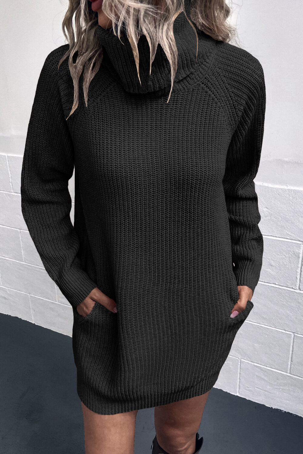 Turtleneck Sweater Dress with Pockets king-general-store-5710.myshopify.com