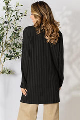 Basic Bae Full Size Ribbed Open Front Cardigan with Pockets king-general-store-5710.myshopify.com