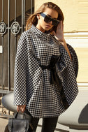 Houndstooth Tie Waist Trench Coat king-general-store-5710.myshopify.com