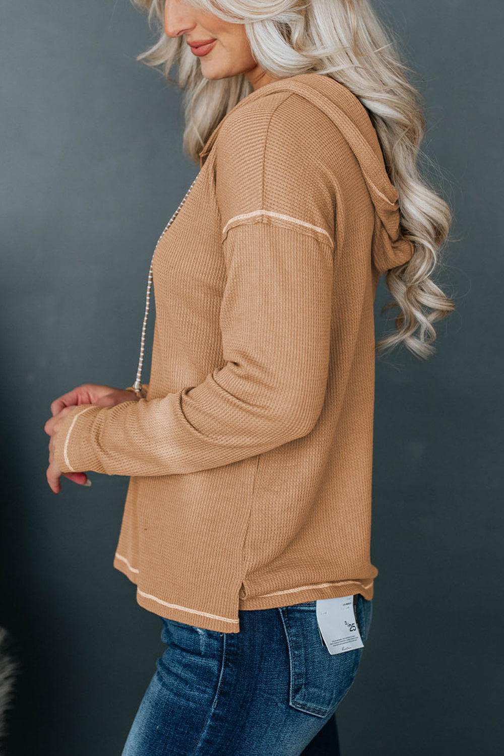 Dropped Shoulder Buttoned Hoodie king-general-store-5710.myshopify.com