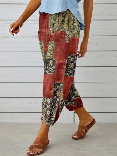 Printed Tied Cropped Pants king-general-store-5710.myshopify.com