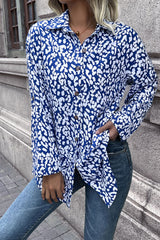 Double Take Leopard Roll-Tap Sleeve Shirt king-general-store-5710.myshopify.com