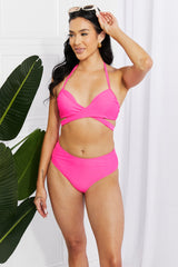 Marina West Swim Summer Splash Halter Bikini Set in Pink king-general-store-5710.myshopify.com