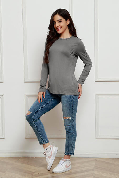 Basic Bae Full Size Round Neck Long Sleeve Top king-general-store-5710.myshopify.com