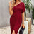 Ruched One-Shoulder Tulip Hem Dress king-general-store-5710.myshopify.com