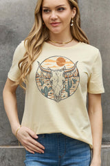 Simply Love Full Size Bull Cactus Graphic Cotton Tee king-general-store-5710.myshopify.com