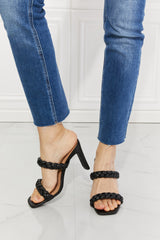 MMShoes In Love Double Braided Block Heel Sandal in Black king-general-store-5710.myshopify.com