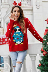 Christmas Penguin Graphic Sequin Sweater king-general-store-5710.myshopify.com