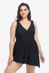 Plus Size Plunge Sleeveless Two-Piece Swimsuit king-general-store-5710.myshopify.com