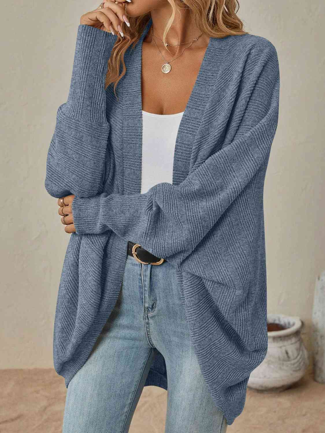 Open Front  Dropped Shoulder Cardigan king-general-store-5710.myshopify.com