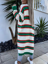 Striped Open Front Longline Cardigan king-general-store-5710.myshopify.com