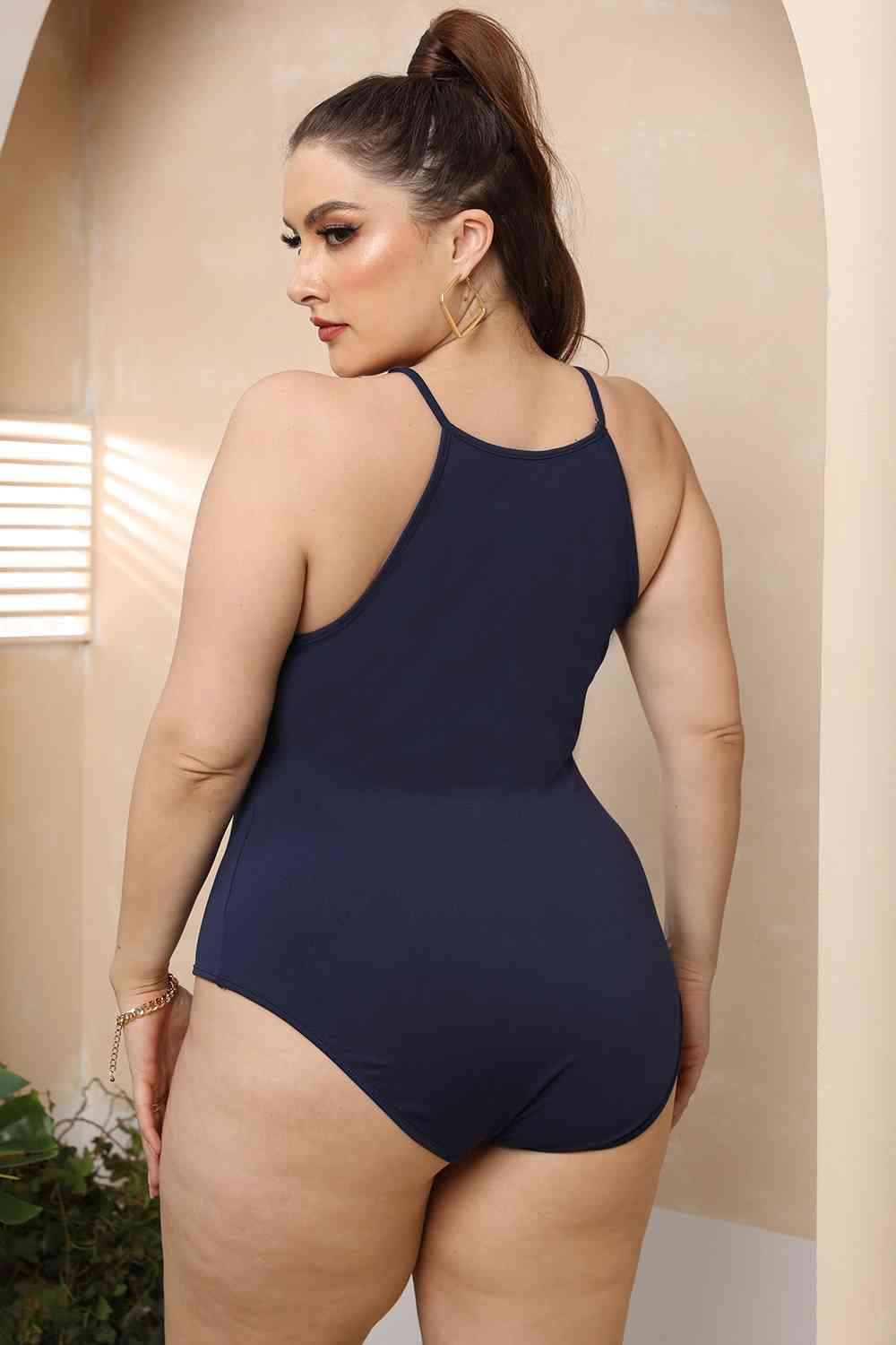 Plus Size Halter Neck Spaghetti Strap Bodysuit king-general-store-5710.myshopify.com