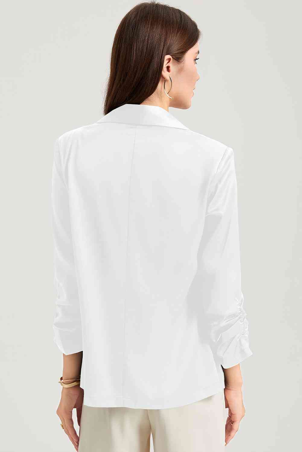 Ruched Open Front Blazer king-general-store-5710.myshopify.com