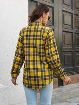 Plaid Collared Neck Buttoned Shirt with Pockets king-general-store-5710.myshopify.com