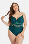 Plus Size Spliced Mesh Tie-Back One-Piece Swimsuit king-general-store-5710.myshopify.com