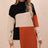 Color Block Mock Neck Dropped Shoulder Sweater Dress king-general-store-5710.myshopify.com