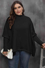 Mock Neck Raglan Sleeve Slit Sweater king-general-store-5710.myshopify.com