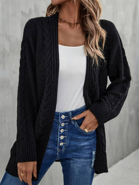 Warm Fall Mixed Knit Open Front Longline Cardigan king-general-store-5710.myshopify.com