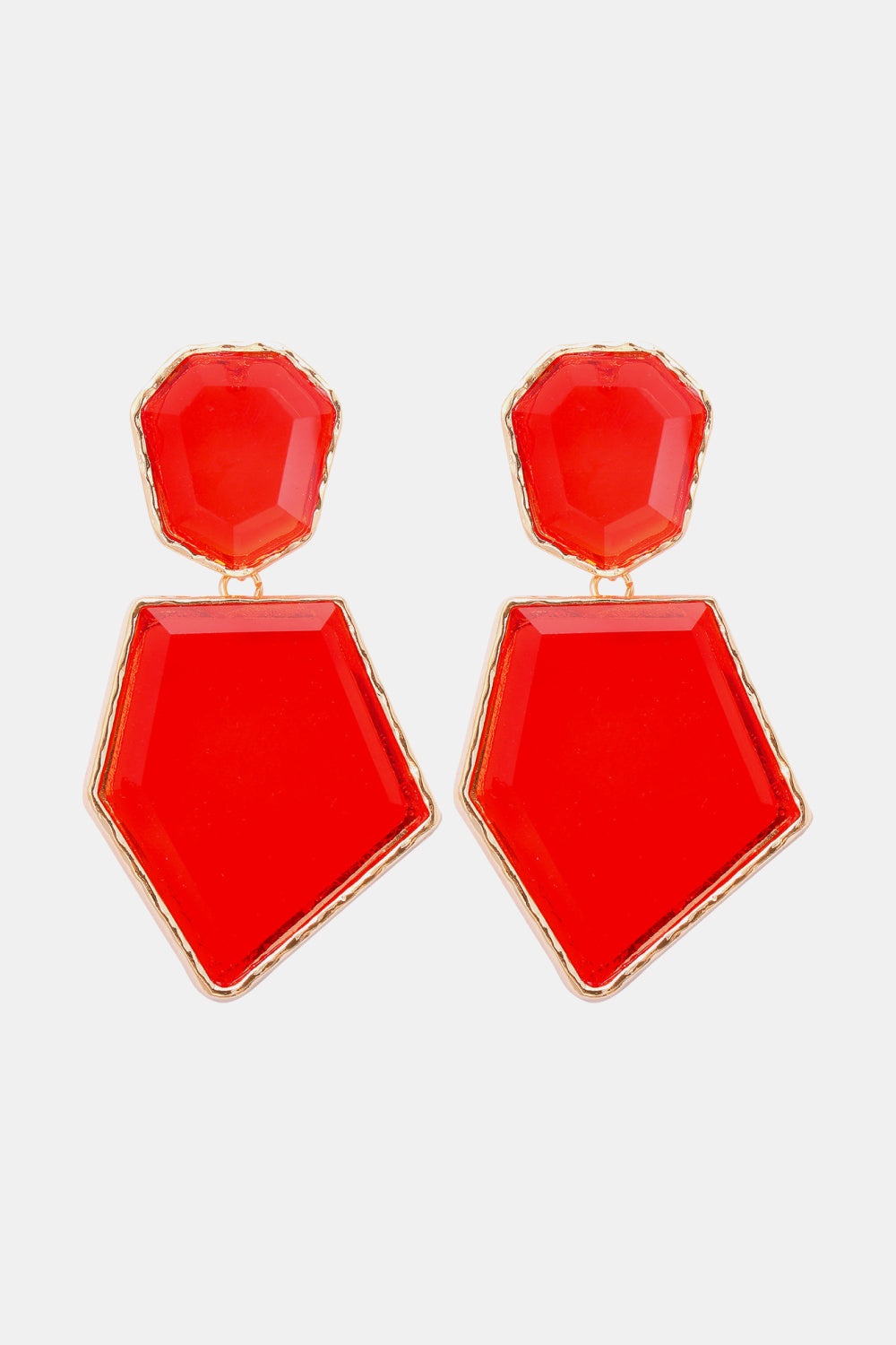 Geometrical Shape Zinc Alloy Frame Resin Dangle Earrings king-general-store-5710.myshopify.com