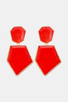 Geometrical Shape Zinc Alloy Frame Resin Dangle Earrings king-general-store-5710.myshopify.com