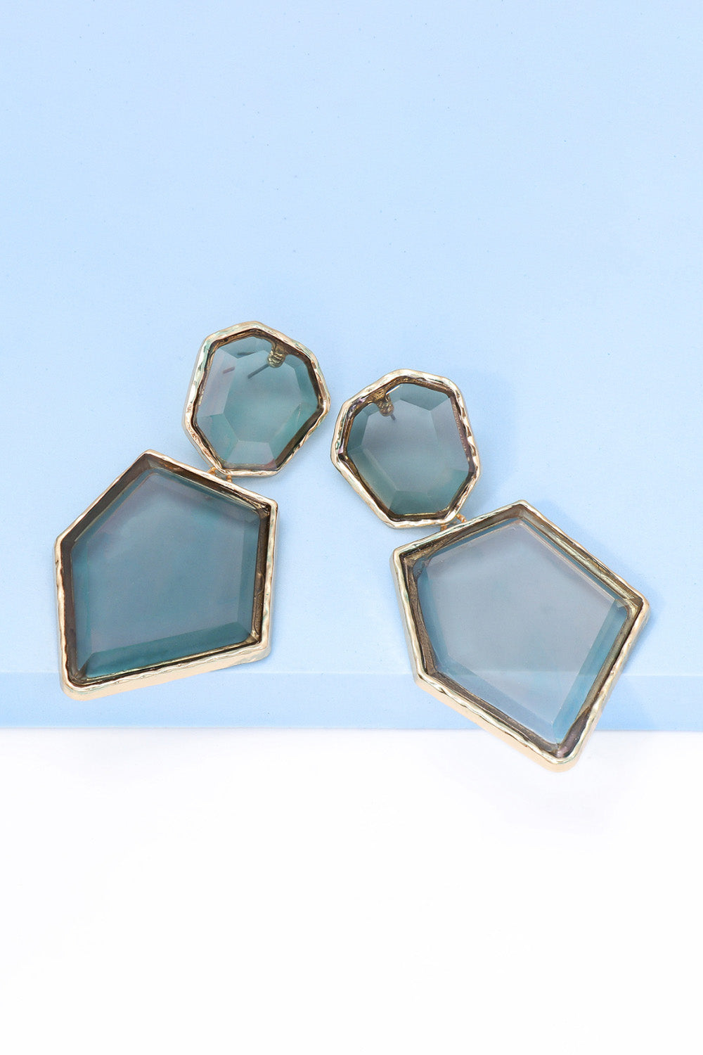 Geometrical Shape Zinc Alloy Frame Resin Dangle Earrings king-general-store-5710.myshopify.com