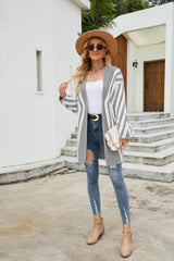 Woven Right Two-Tone Open Front Fuzzy Longline Cardigan king-general-store-5710.myshopify.com