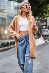 Open Front Dropped Shoulder Longline Cardigan king-general-store-5710.myshopify.com