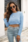 Cropped Round Neck Dropped Shoulder Pullover Sweater king-general-store-5710.myshopify.com