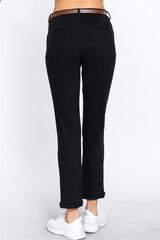 ACTIVE BASIC Cotton-Span Twill Straight Pants king-general-store-5710.myshopify.com