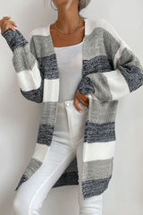 Striped Long Sleeve Duster Cardigan king-general-store-5710.myshopify.com