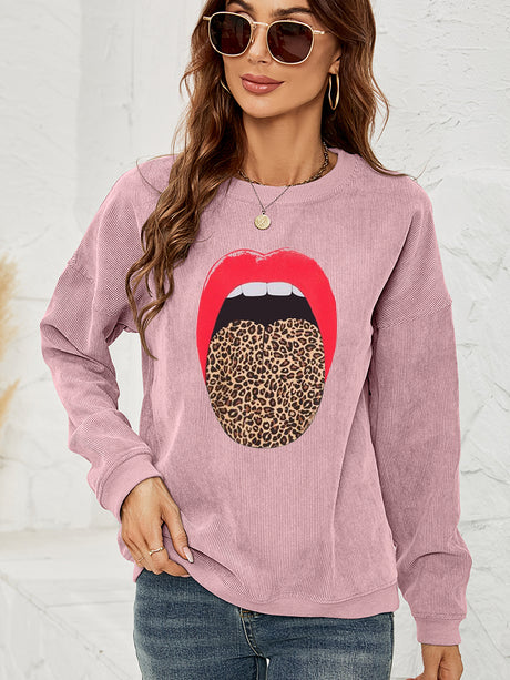 Round Neck Dropped Shoulder MAMA Graphic Sweatshirt king-general-store-5710.myshopify.com