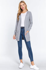 ACTIVE BASIC Open Front Long Sleeve Cardigan king-general-store-5710.myshopify.com