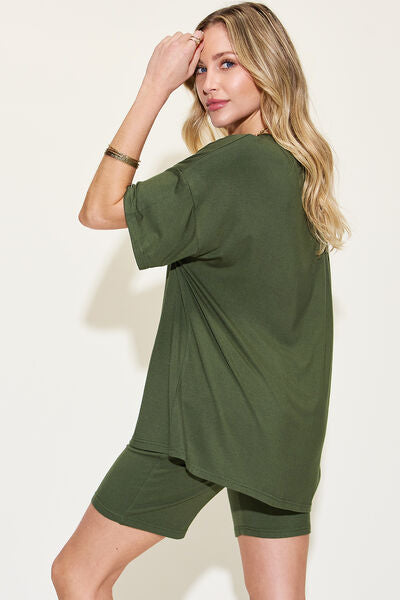 Basic Bae Full Size V-Neck Drop Shoulder Short Sleeve T-Shirt and Shorts Set king-general-store-5710.myshopify.com