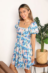 Double Take Floral Square Neck Puff Sleeve Dress king-general-store-5710.myshopify.com