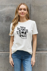 Simply Love Full Size Butterfly Skull Graphic Cotton Tee king-general-store-5710.myshopify.com