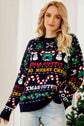 Christmas Print Crewneck Dropped Shoulder Sweater king-general-store-5710.myshopify.com