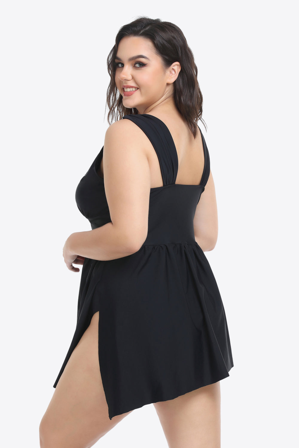 Plus Size Plunge Sleeveless Two-Piece Swimsuit king-general-store-5710.myshopify.com