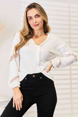 Double Take V-Neck Dropped Shoulder Blouse king-general-store-5710.myshopify.com