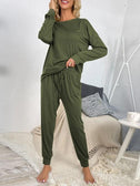 Round Neck Top and Drawstring Pants Lounge Set king-general-store-5710.myshopify.com