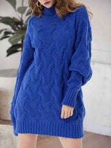 Cable-Knit Turtleneck Sweater Dress king-general-store-5710.myshopify.com