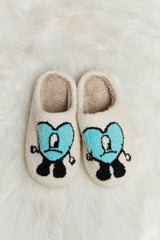 Melody Love Heart Print Plush Slippers king-general-store-5710.myshopify.com