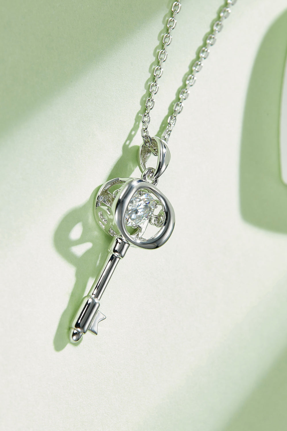 Moissanite Key Pendant Necklace king-general-store-5710.myshopify.com